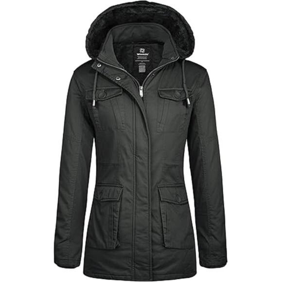 Women's Winter Parka Coat – Sherpa-Lined Cotton Jacket with Removable Hood - Picture 2 of 7